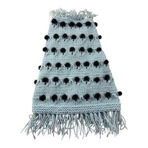Ruff Ruff‎ Couture Ice Blue Pom Hand Knit Dog Sweater, Large